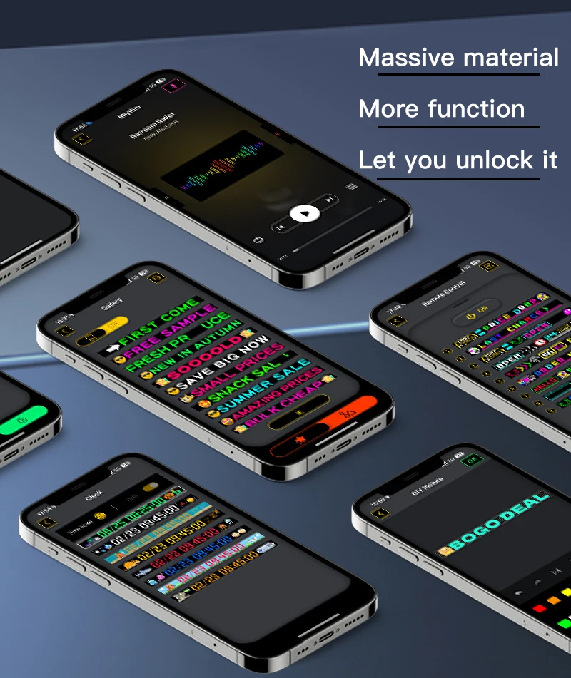 Large Size LED Matrix Pixel Panel USB 5V Flexible RGB Pattern Graffiti Scrolling Text Animation Display Car Shop Bluetooth APP