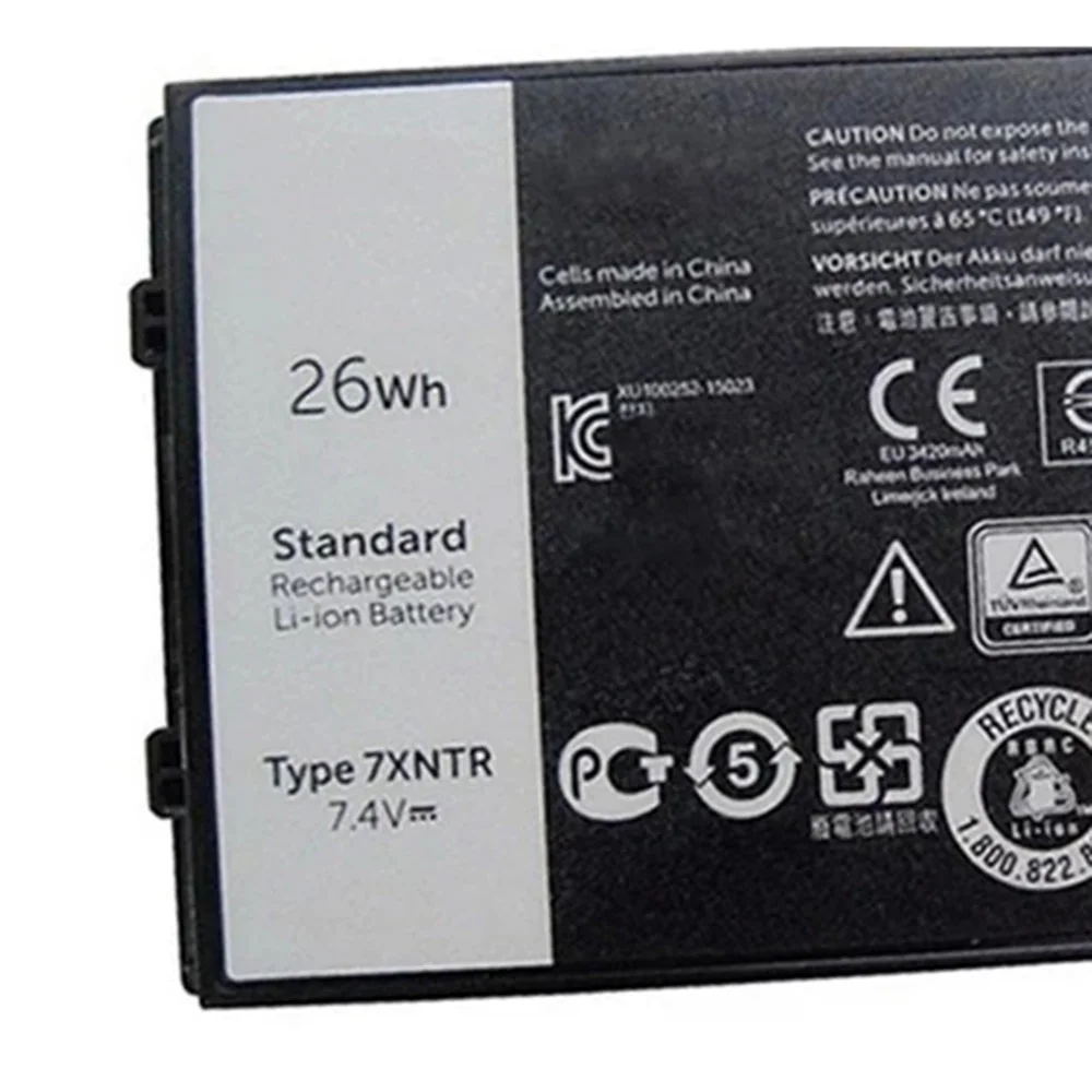 7.4V 26WH 7XNTR 7.6V 34WH J7HTX 2JT70 Laptop Battery For Dell Latitude 12 7202 7212 7220 T03H001 T03H002 02JT70