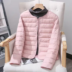 2024 new lightweight down cotton jacket for women, short style, autumn and winter inner lining, cotton jacket for two wearing, c