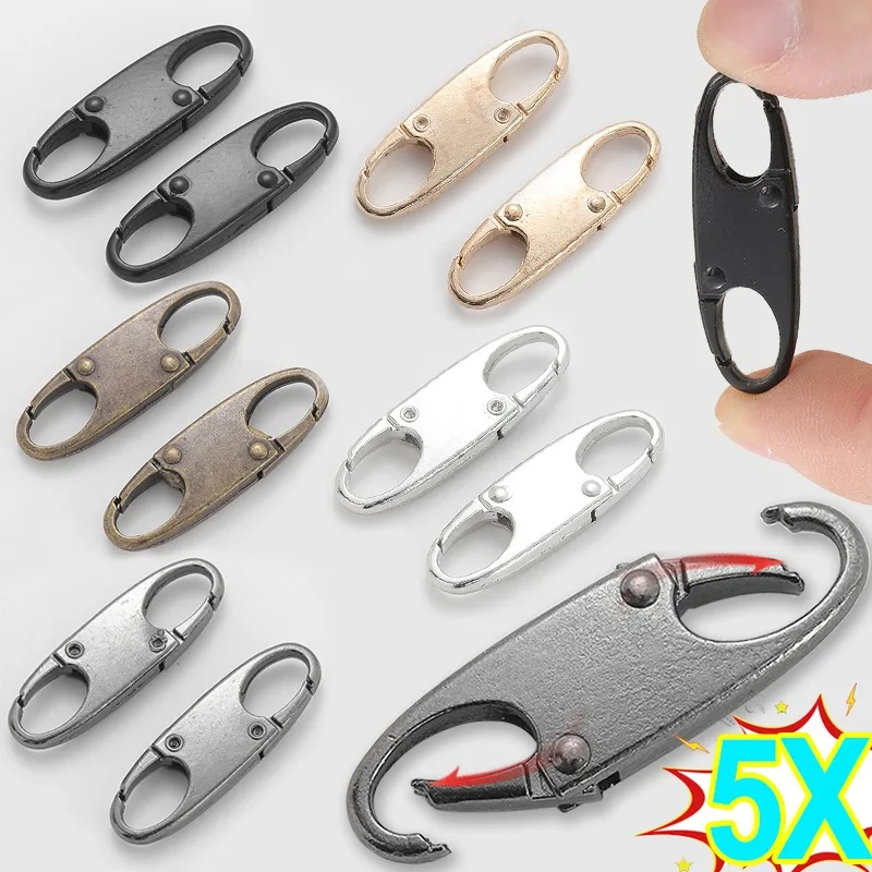 Metal Dicephalous Zipper Head Repair Kits Detachable Puller Universal Replace Luggage Purse Bags Clothes Pull Tab Slider Parts