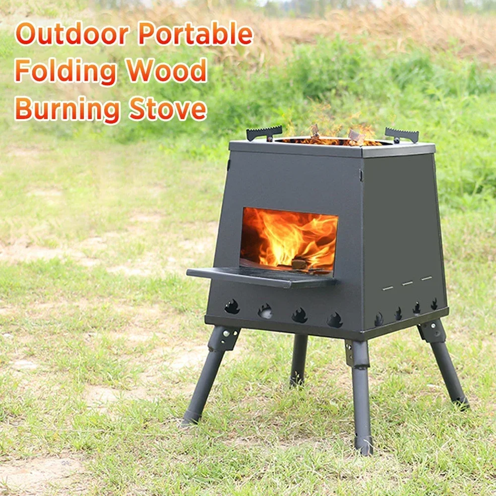 New Folding Camp Stove Portable Wood Burning Stove for Camping Hiking Backpacking Outdoor Cooking Stove Small and Large