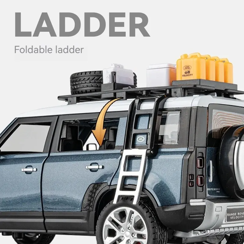 Land Rover Defender 1:24 Scale Diecast Model Car: Detailed Replica with Opening Doors, Hood & Trunk,Ideal Gift for Car Lovers