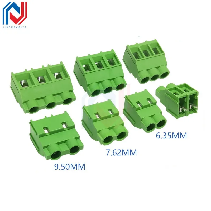 5Pcs Spacing 6.35MM 7.62MM 9.5MM Screw PCB Terminal Block Connector KF635 KF762 KF950 2Pin 3Pin 300V 30A Screw Terminal