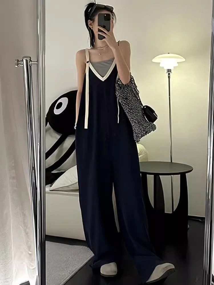 

Женский летний комбинезон-ромпер с пуговицами, в стиле пэчворк, свободного кроя, с широкими штанинами, легкий, повседневный, для создания расслабленного образа ​