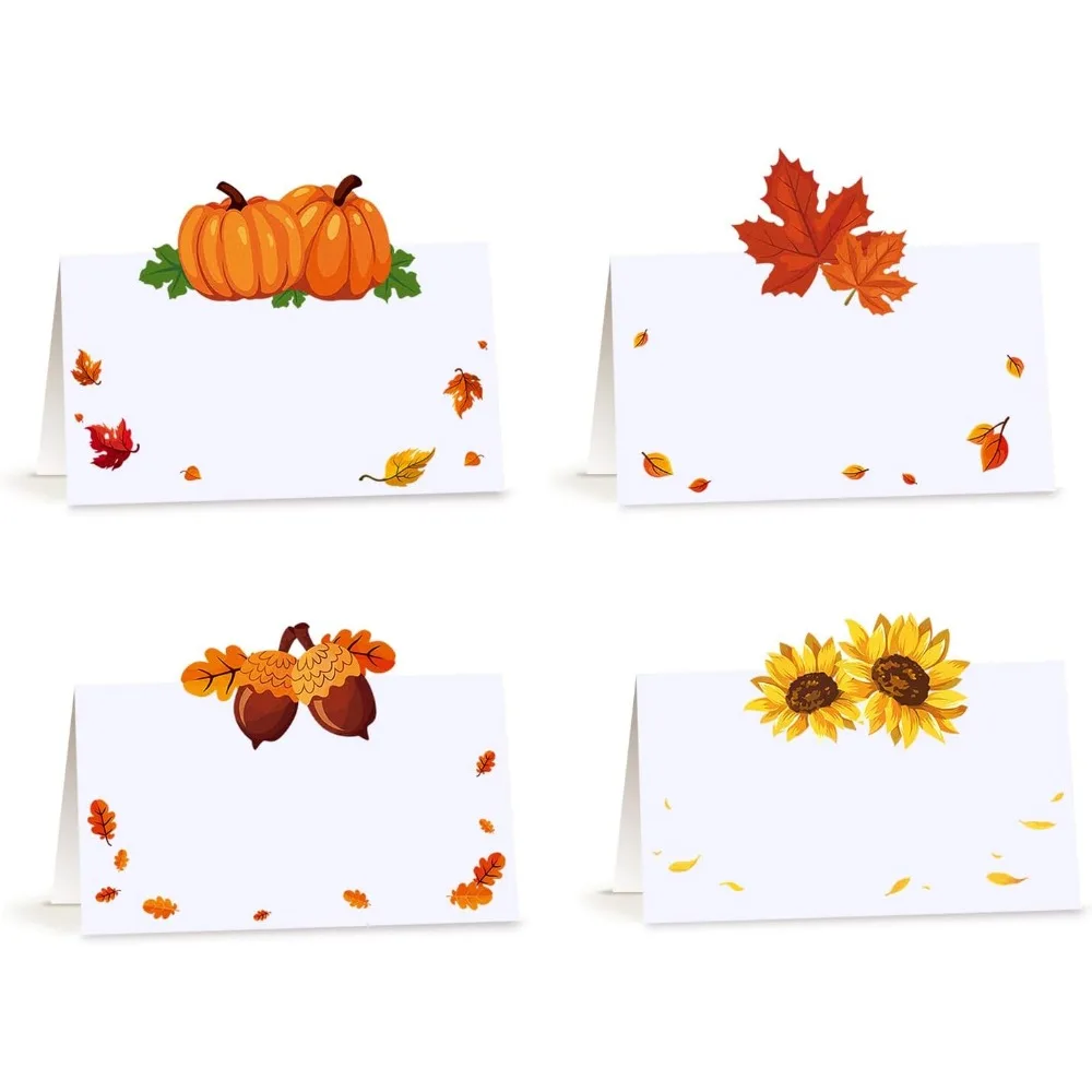 

40 шт., открытка на день благодарения, имя стола, поздравительные открытки, осенние свадебные сувениры, имя для гостей, палатка, открытки