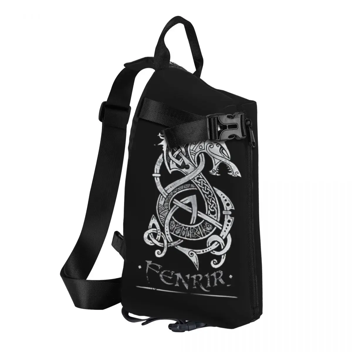 Viking Loki Son Fenrir Chest Bag Men Sling Crossbody Backpack Chest Bag Traveling Hiking Daypack Shoulder Bag