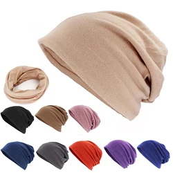 Doppio uso Skullies berretti uomo donna Baggy Soft autunno primavera chemio cappelli caldi signore sottile ragazza sciarpa perdita Alopecia Feminino HT227