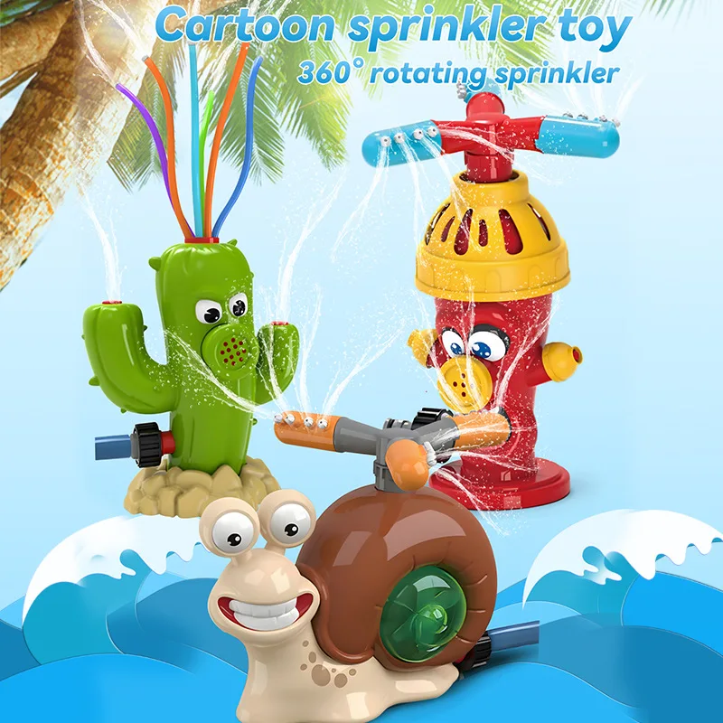 13style Summer Outdoor Sprinkler Snail Cactus Fire Hydrant Tree Garden Lawns Water Rotating Sprinkler Children Water Playing Toy