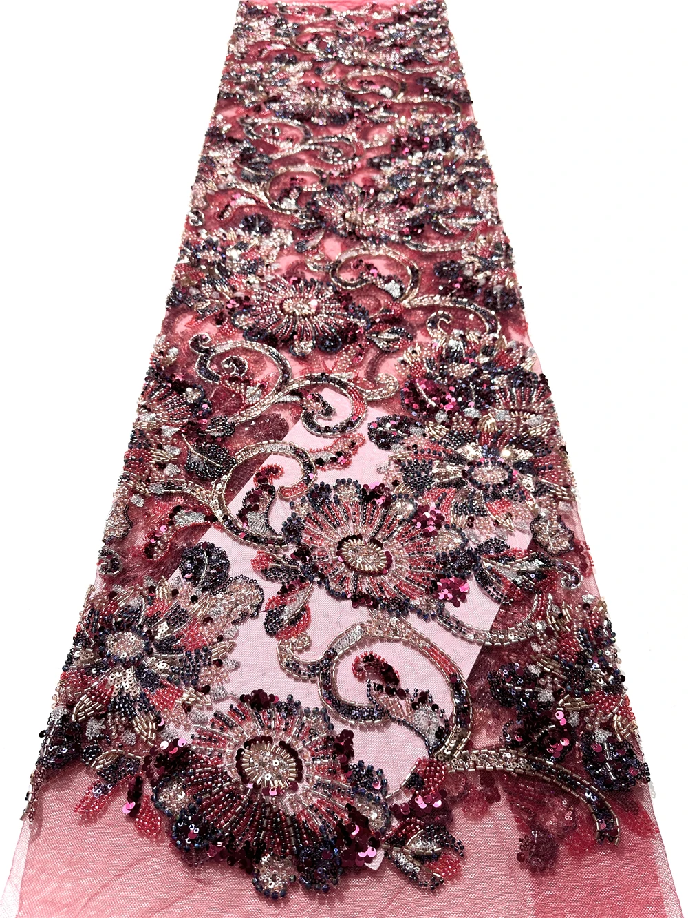 Luxury African Sequins Beaded Lace Fabric 2026 New High Quality Groom Nigerian Wedding Bridal Embroidery French Tulle Materials