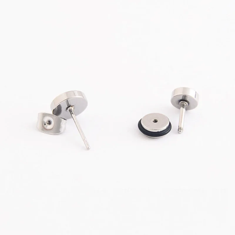 Stainless Steel Classic Barbell Shape Men and Women Ear Stud New Fashion Roman Numeral Screw Earrings Fasion Punk Jewellery Gift