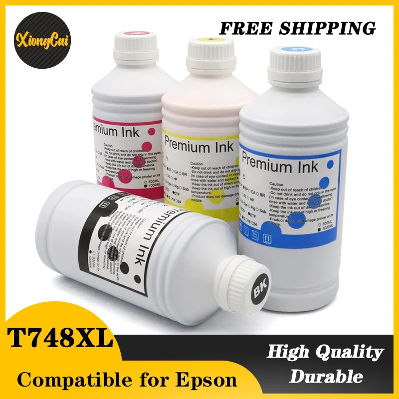 

1000ML T748XL T748 T748XXL Pigment Ink For Epson WorkForce Pro WF-8090 WF-8590 WF-6090 WF-6530 WF-6590 Printer Ink