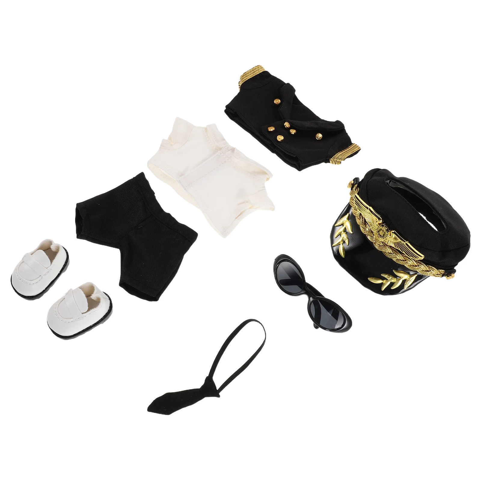 1 set 1 Set Captain Outfit Realistic Pilot Clothes For Soft Reusable Stuffed Animal Clothing - Kawaii Accessories For Role Play