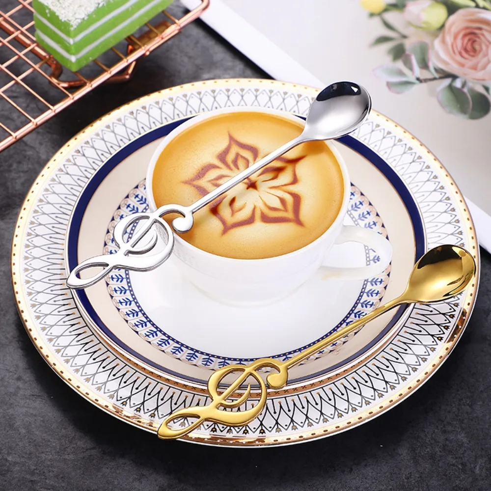 

Stainless Steel Musical Note Spoon Creative Coffee Spoon Ice Cream Teaspoon Stirring Spoons Dessert Spoons Home Accessories
