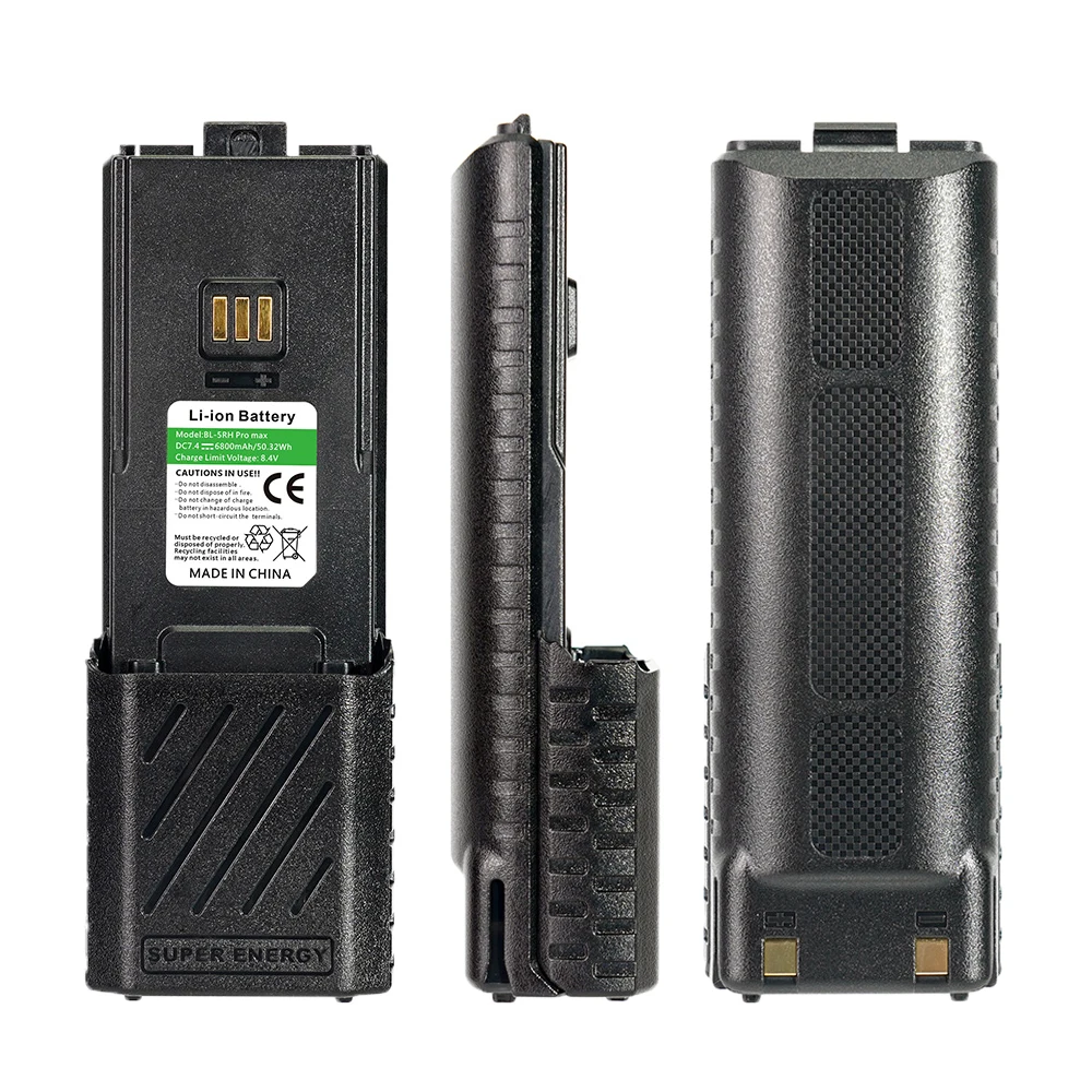 Baofeng BF-K5 Plus Walkie Talkie Li-Ion Batterij 2024 Nieuwe Verbeterde 6800Mah BL-5RH Pro Max UV-5RH Batterijtype-C Opladen Te Vergroten