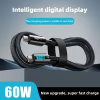 5A 100W Digital Display USB Cable 66W Type C Fast Charging Charger USB-C Cable for Xiaomi Huawei Poco Samsung Oneplus for Apple