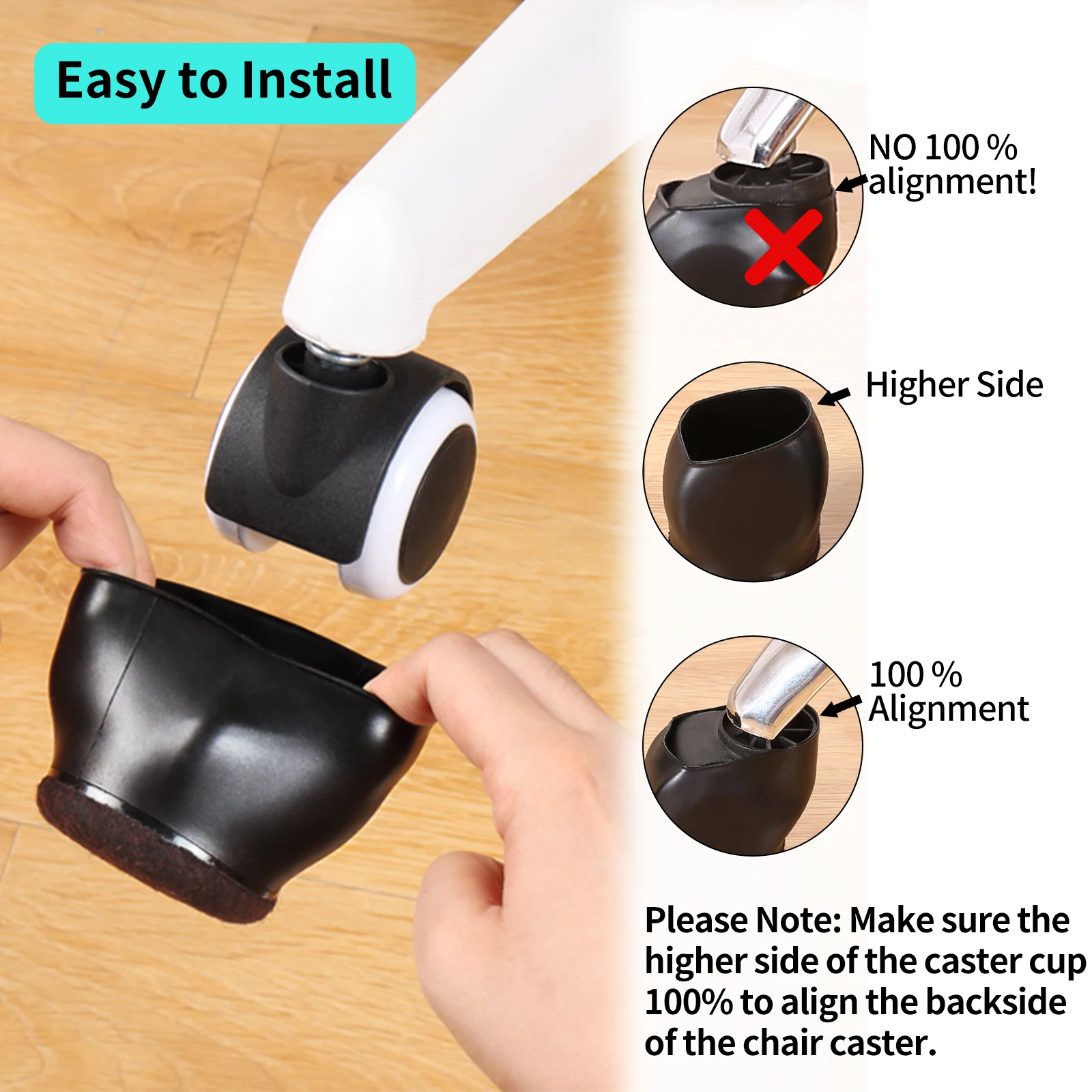 Parte inferior de fieltro para muebles, tazas con ruedas, sofá cama, silla de oficina, tapón para ruedas, protectores de