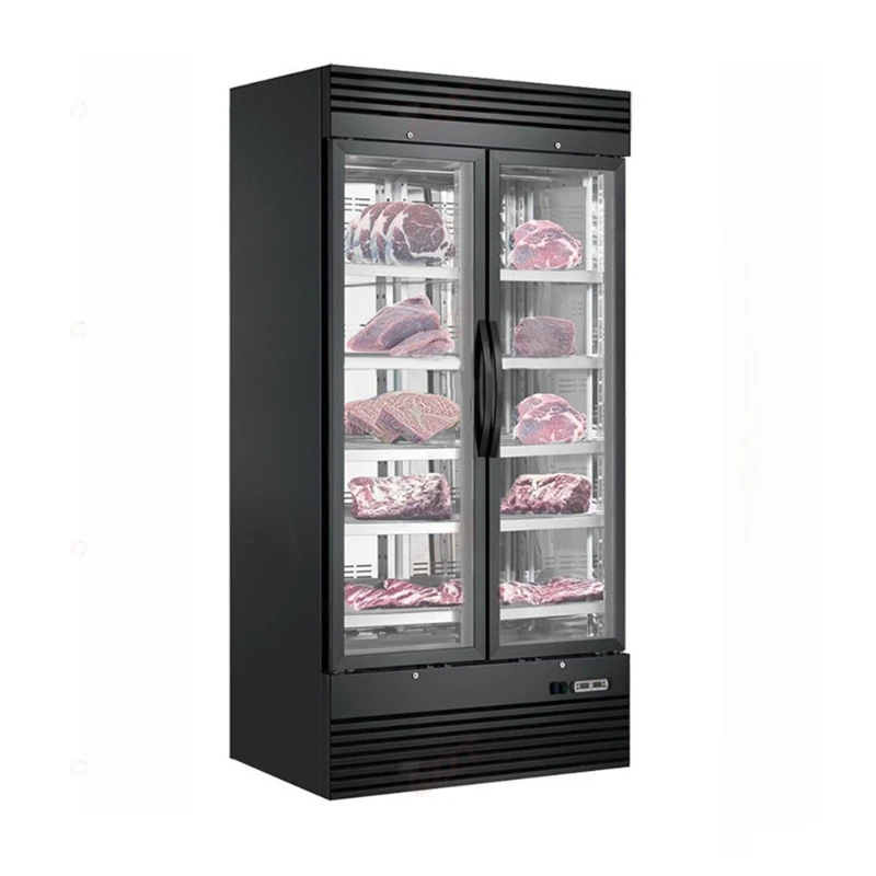 Western steak aging cabinet Dry refrigerated fresh-keeping frozen acid discharge freezer Beef steak aging display cabinet
