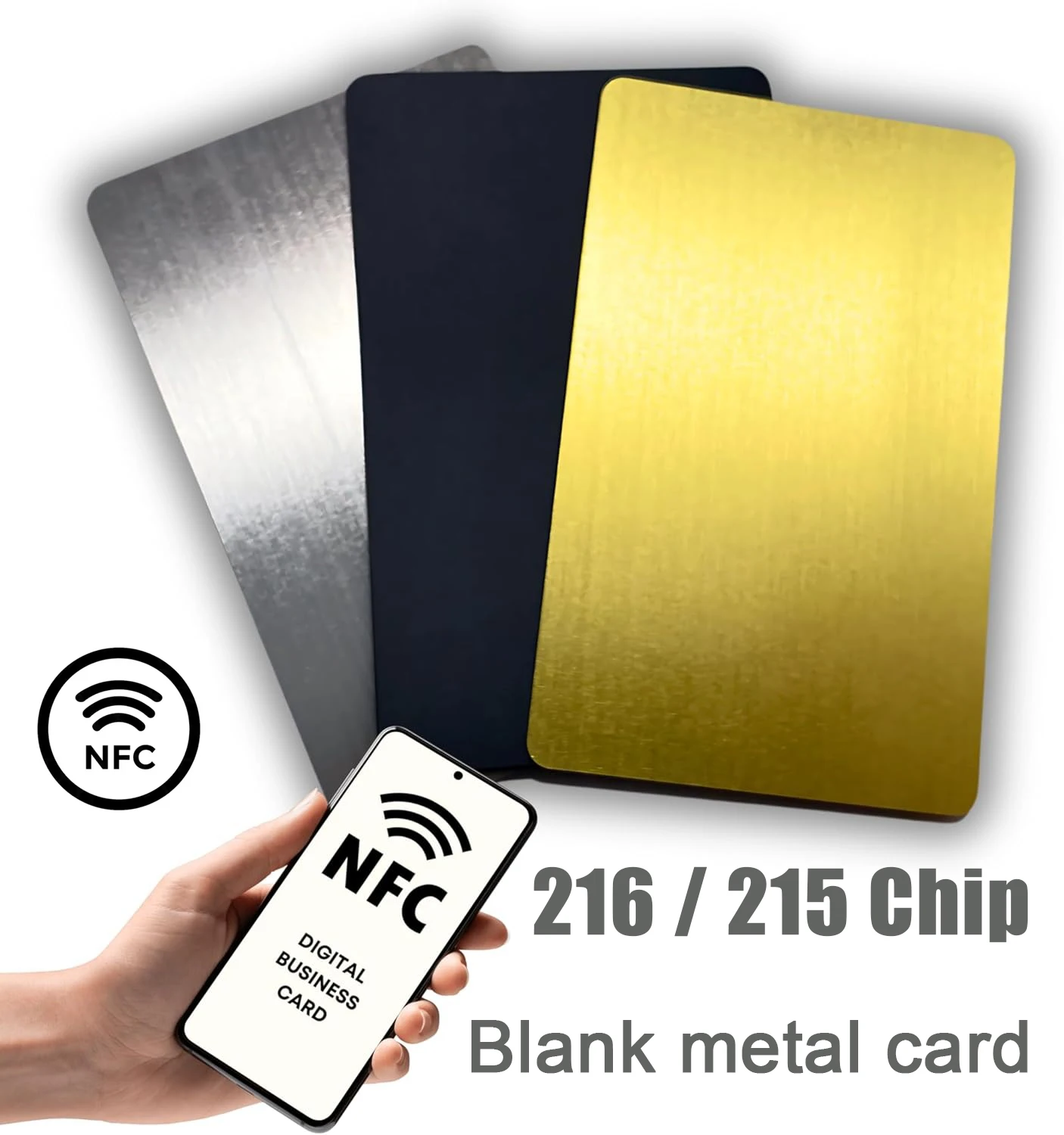 

216 Chip Metal Card Digital Business Card Tap to Share NFC Blank Metal for Digital Cards NFC Tags Hotel Keys Access Control Card
