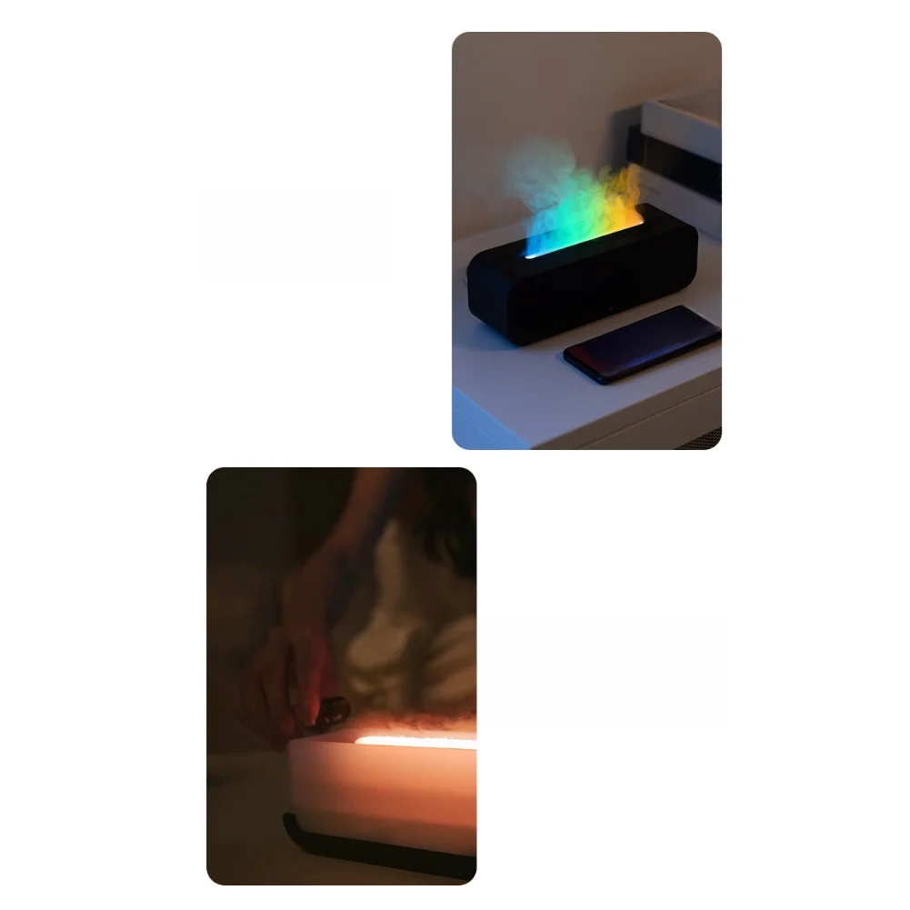 Highmist Aroma Diffuser with Sound Activation and Seven Color Flame Effect for Relaxing Ambiance 250ml Capacity