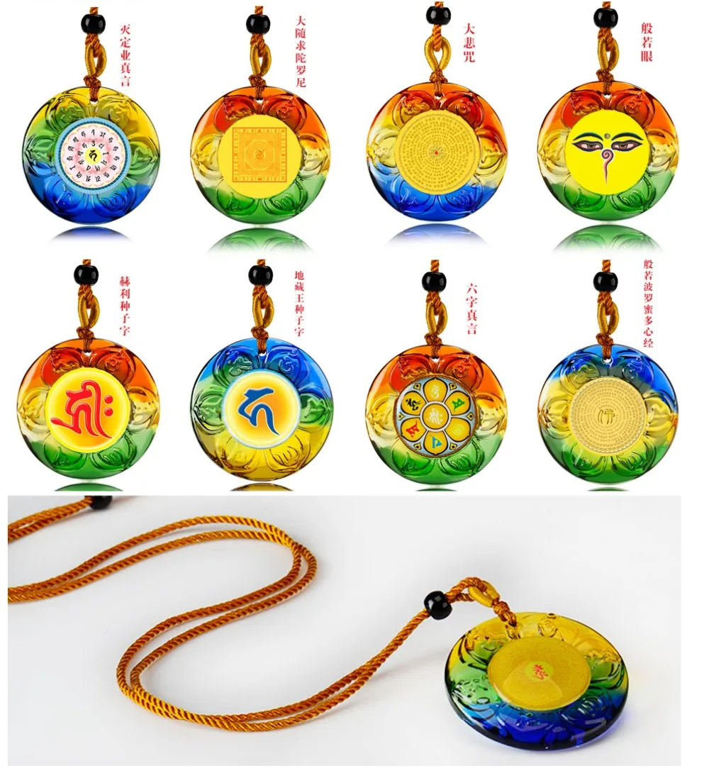 10PCS # Wholesale Buddhist supplies Greco-Buddhist pocket travel efficacious Amulet talisman Shurangama Mantra Crystal Pendant