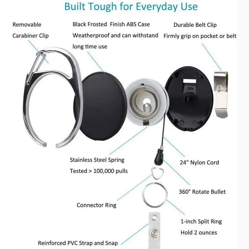 Double Badge Holder Vertical 2 Card Badge Holder With Thumb Slots Hard Transparent Case Protector With Retractable Badge