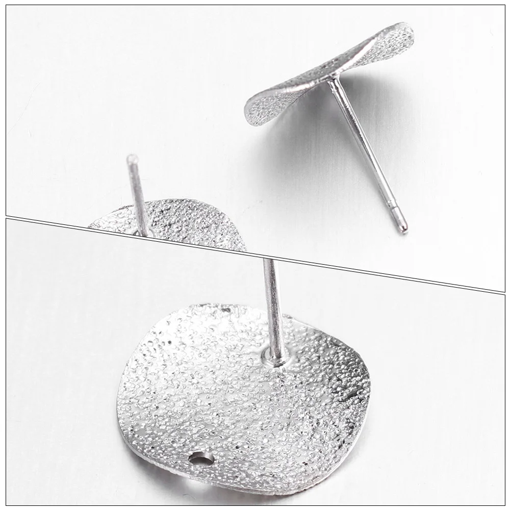 

30 Pcs Jewelry Round Ear Needle Earrings Stud Finding Alloy Kit Jewellery Making