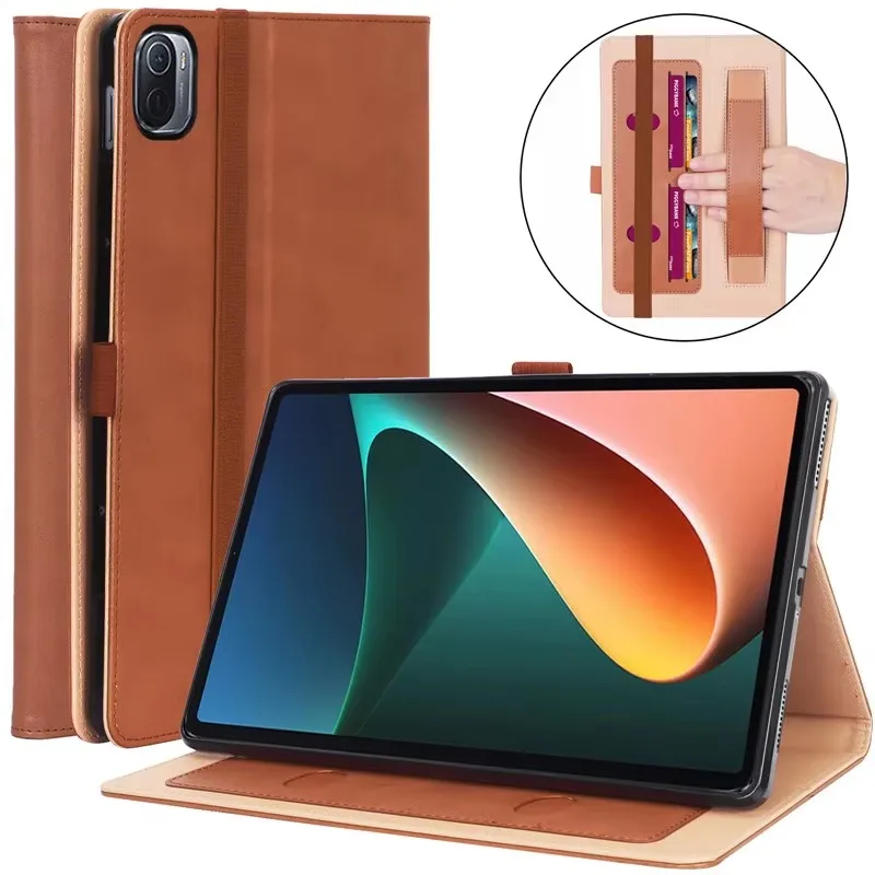 

Case for Xiaomi Mi Pad 5 Pro MiPad 5 Luxury Leather Soft Silicone Back Cover for Funda Xiaomi Pad 5 Tablet Case with Hand Strap