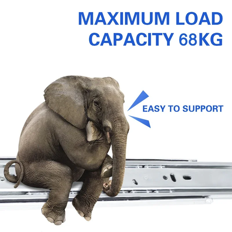 12''-40'' Inch 51mm Wide Heavy Duty Load Drawer Slides with Lock Drawer Runners, Tracks Glides, Side Mount, 68kg Load Capacity