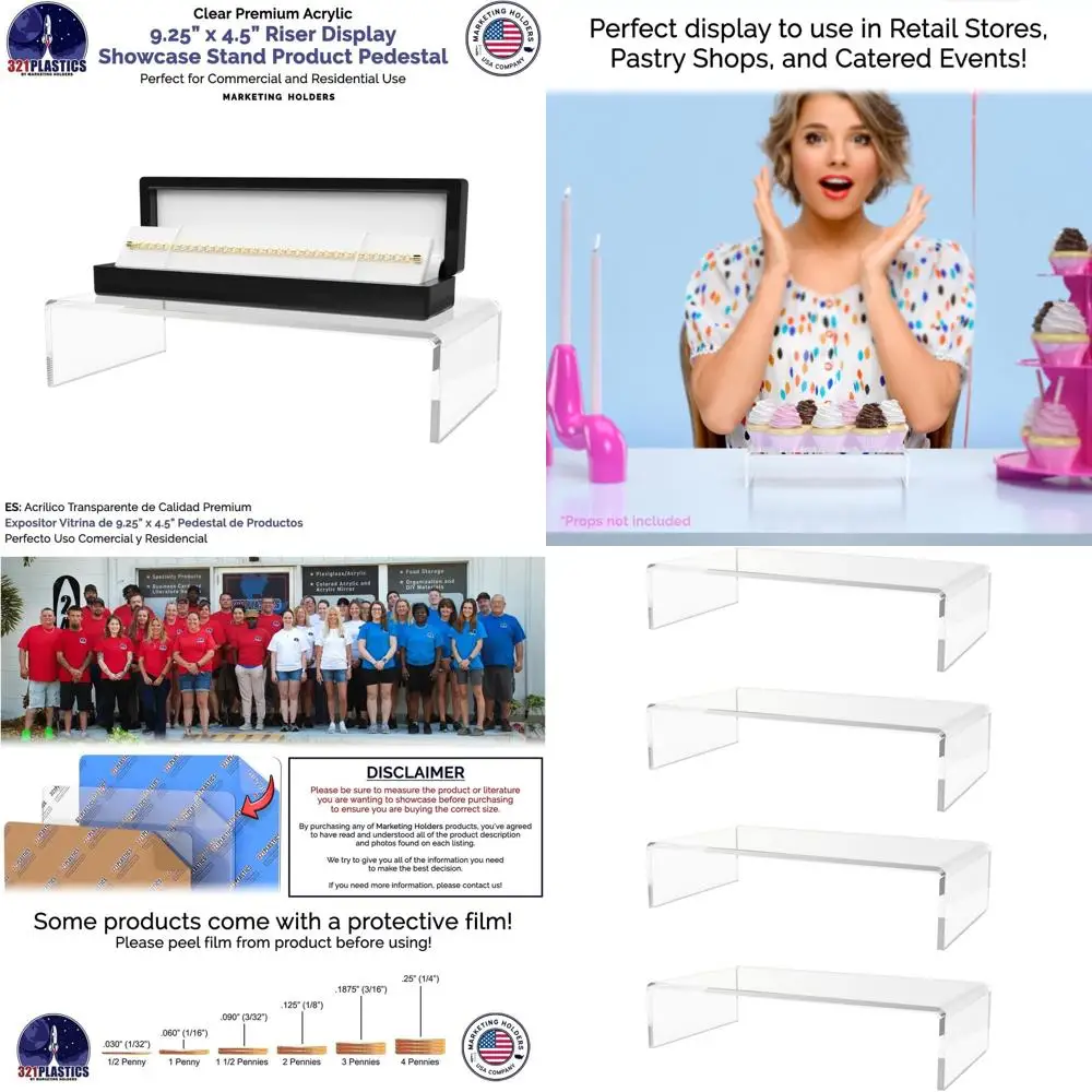 

Прозрачная акриловая подставка-витрина, 9,25 x 4,5 x 2 дюйма, для настольных демонстрационных витрин, коллекционных предметов и моделей автомобилей