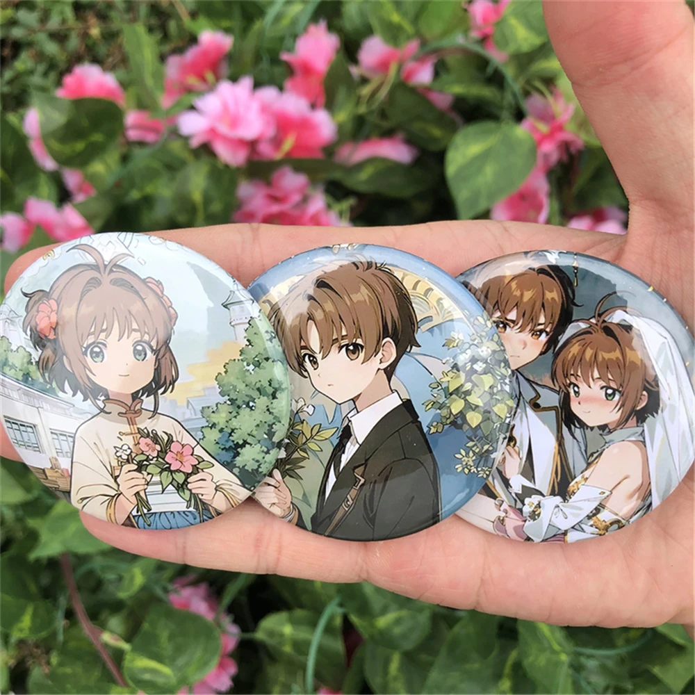 

Anime Card Captor Sakura LI SYAORAN DAIDOUJI TOMOYO Cosplay Badge Pin SPTE Tinplate Brooch Prop