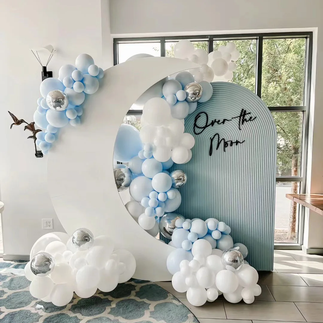 Moon Star White Cloud Cutouts KT Board Baby Shower Boys Girls 1st Birthday Party Backdrops Background Photo Props Decorations