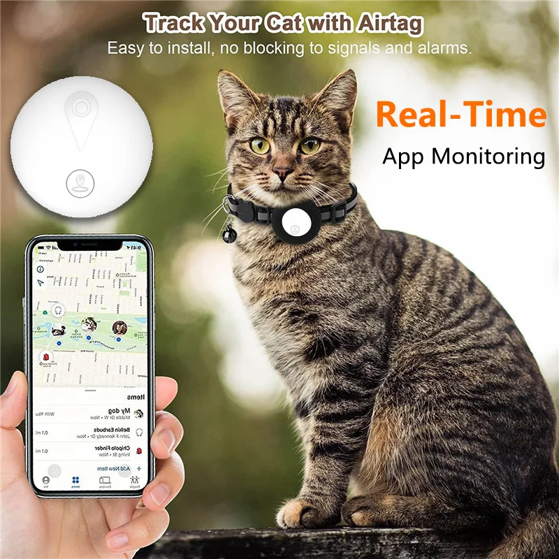 

Remote Pet GPS Tracker Real-Time Tracking Movement Alert Collar Anti-Lost Cat Global Locator for Apple and Android Phones