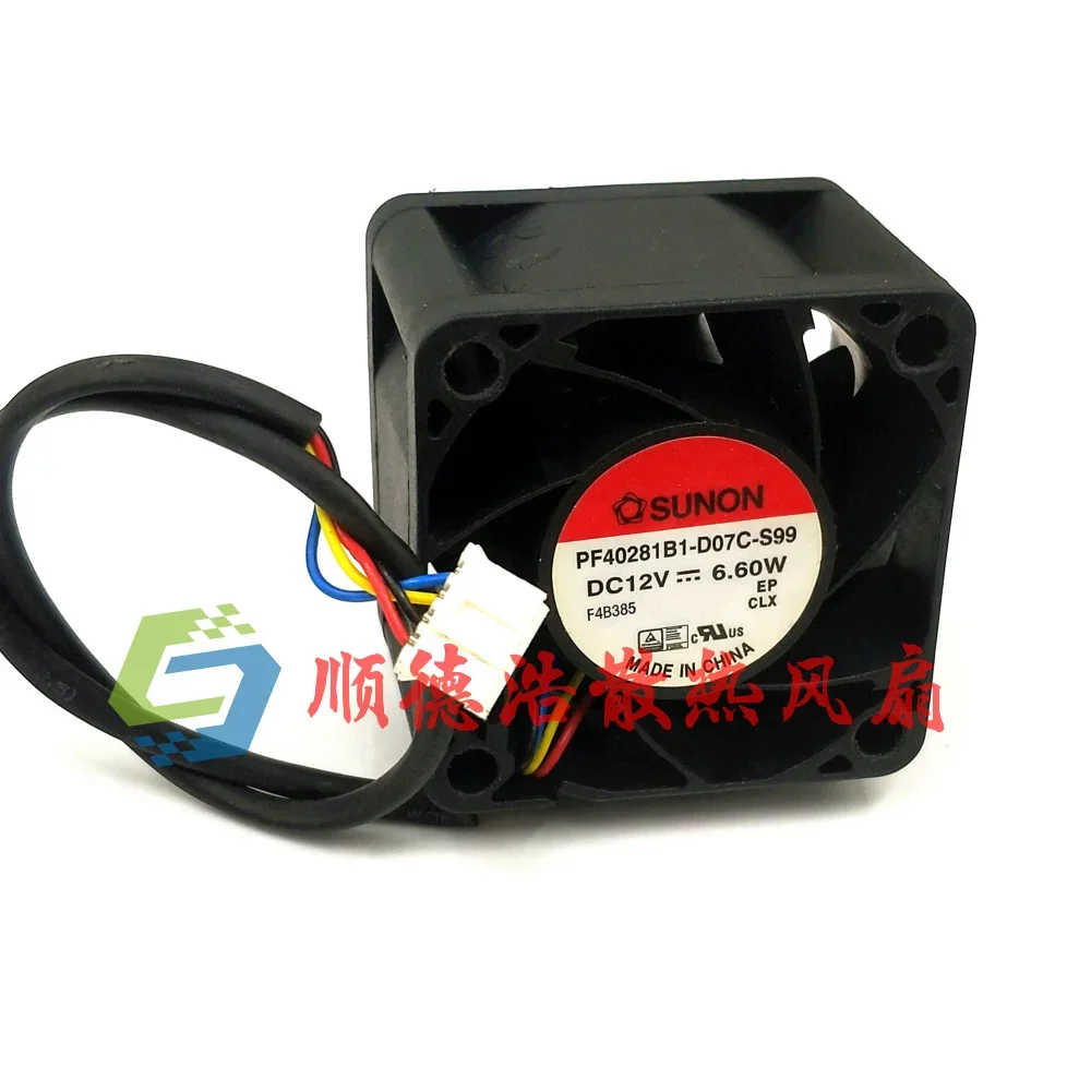 

Ltsf For SUNON PF40281B1-D07C-S99 DC 12V 6.60W 40x40x28mm 4-Wire Server Cooling Fan 4cm