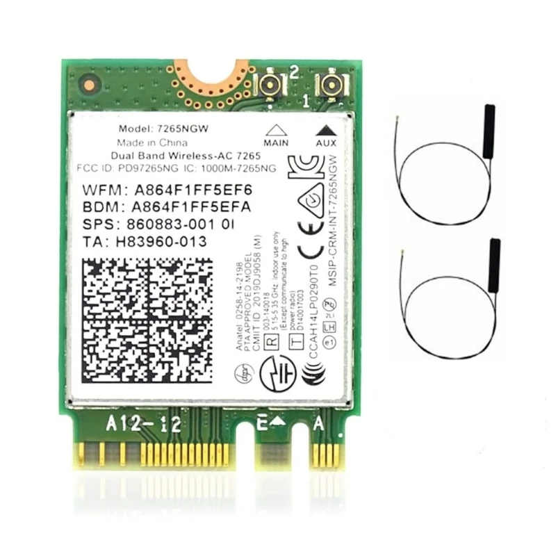 Dual-Band Wireless-AC 7265 7256NGW Card 802.11AC 1200M Wifi +Bluetooth