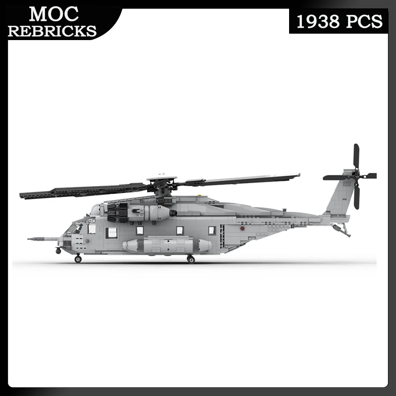 

Military Weapons US CH-53 Super Stallion Transport Helicopters MOC Building Block Brick Toy DIY Assemble Model Boy Birthday Gift