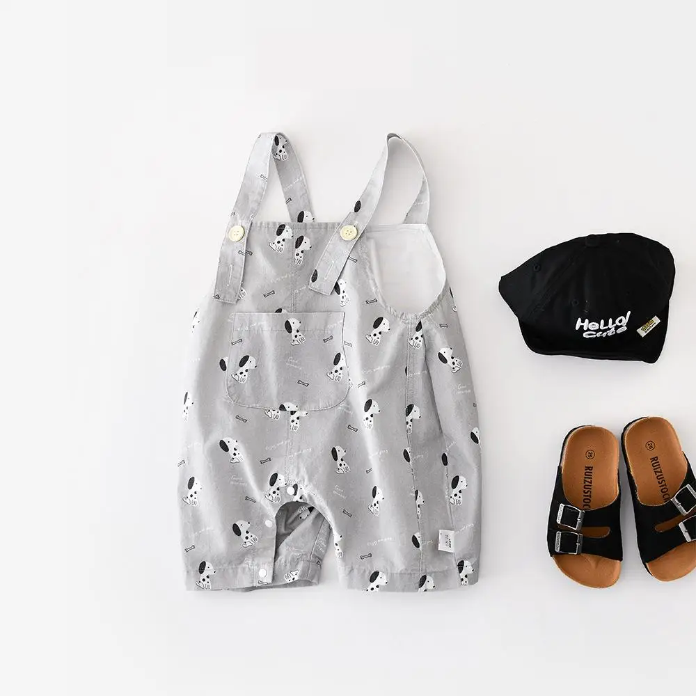 

Летний комбинезон без рукавов для малышей 2026 года: милый комбинезон с собачкой для девочек, свободный повседневный ромпер для мальчиков, детская одежда