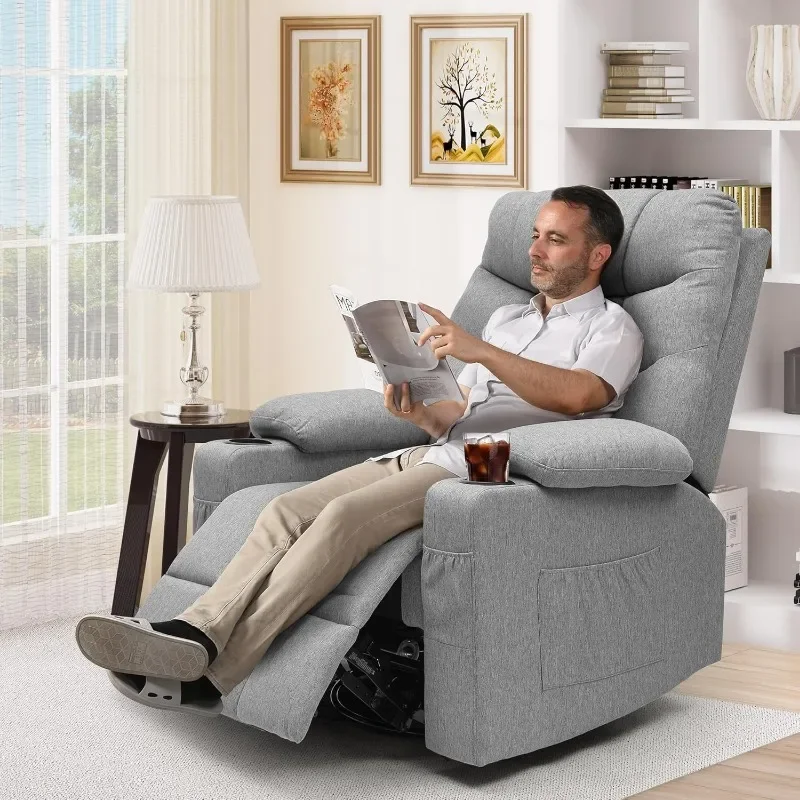 Extra Large Recliner, Suitable for Tall Elderly People, with Heating and Massage Functions