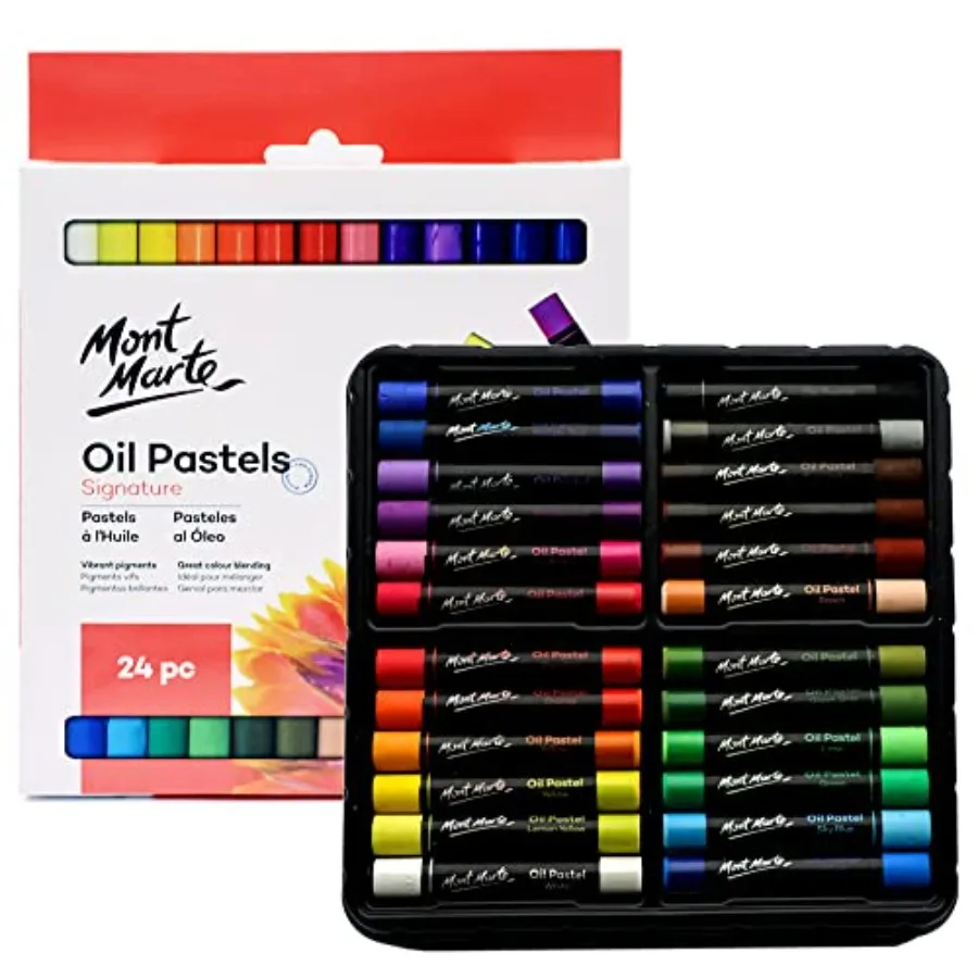 

Oil Pastels Signature 24pc, 24 Assorted Colors, Vibrant Oil Pastel Set, Great Blending and Layering, Ideal for Art, Craft, Colo