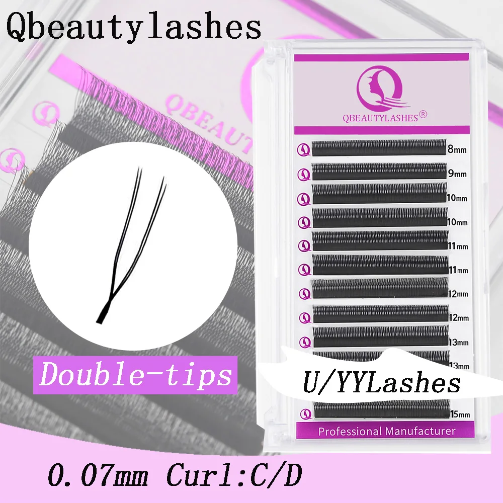

Qbeautylashes U Shape Eyelash Extensions W Shape Premade fans Professional YY Individual Soft False Eyelashes wholesale