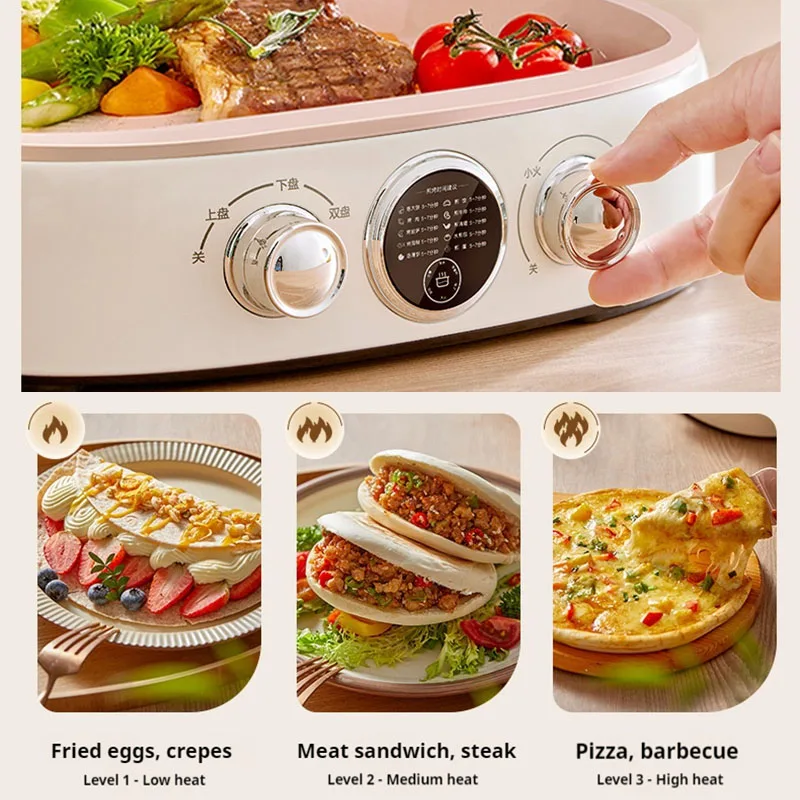 جديد 2026 تسخين منزلي على الوجهين نمط جديد فطيرة ومكبرة وآلة مع ألواح خبز مزدوجة كهربائية pa