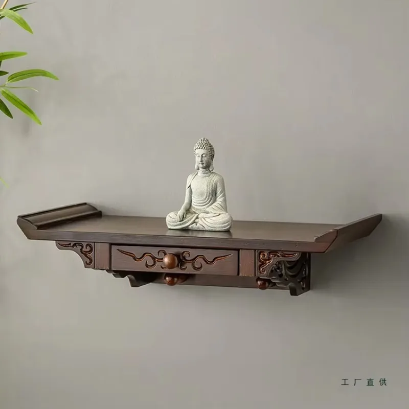 Buddhist niche wall-mounted offering table incense table small shrine offering household  bracket Guanyin shrine cabinet
