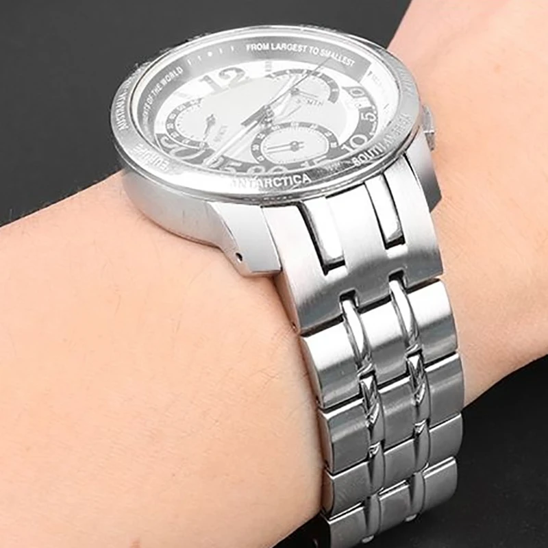Curved End Toothed Steel Watchband for Swatch Flyback YRS403 YRS402 YRS412 YRS426 YRS402G Stainless Steel Watch Chain Strap 21mm