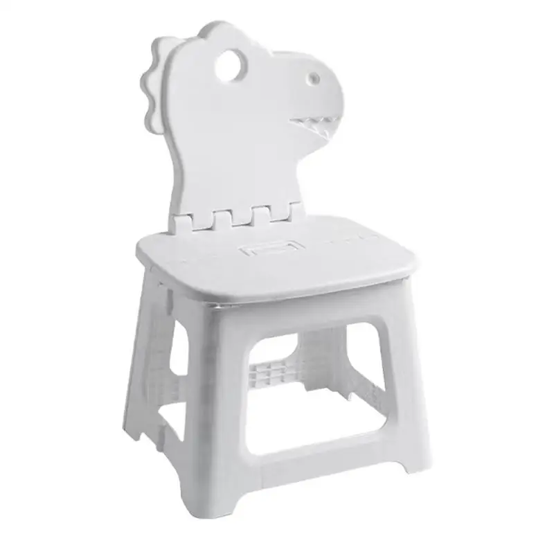 Step Stool Foldable Cartoon Folding Step Stool With Back Support Thickened Decorative Small Sitting Stool For Home Bathroom