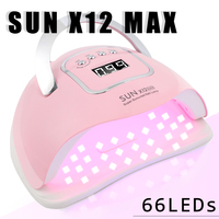 Sun X12 Max UV LED Pink Nail Lamp for Fast Drying Gel Nails Polish 66 LEDS  Nail Dryer Professional Manicure Salon Tool