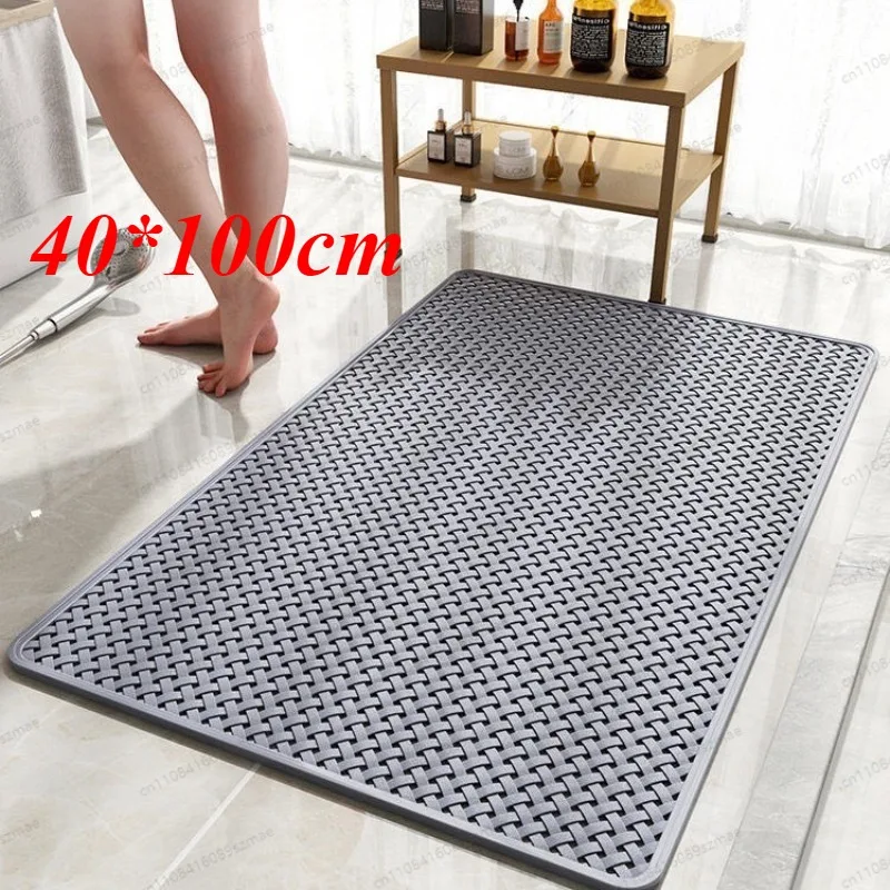 

40x100cm PVC Long Bathroom Non-Slip Mat, Waterproof Anti-Fall Shower Floor Pad Suitable for Elderly Home Washroom