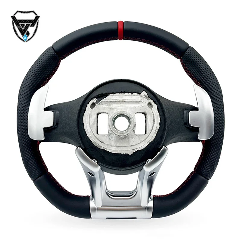 Customized leather red label handle with full hole modification steering wheel for Mercedes Benz