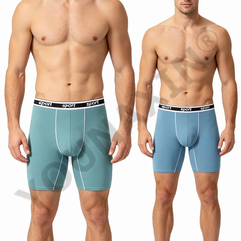1 Pieces Men's Long Leg Boxers Big Size Modal Panties Sports Underpants Knickers Asian Size 3XL 4XL 5XL 6XL
