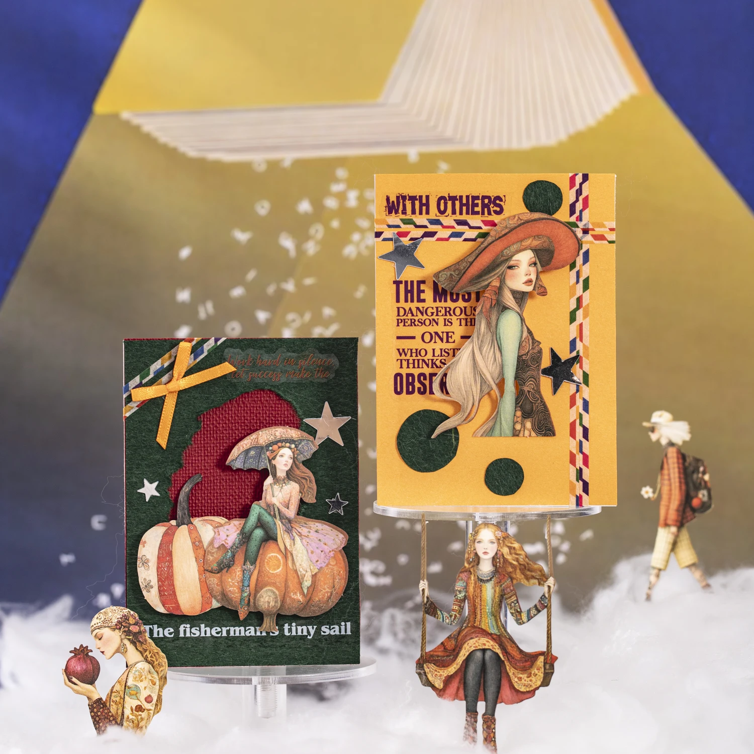 Fantasy Journey Series Adesivo paesaggio personaggio vintage Creativo diario fai da te Materiale Collage Scrapbook Cancelleria