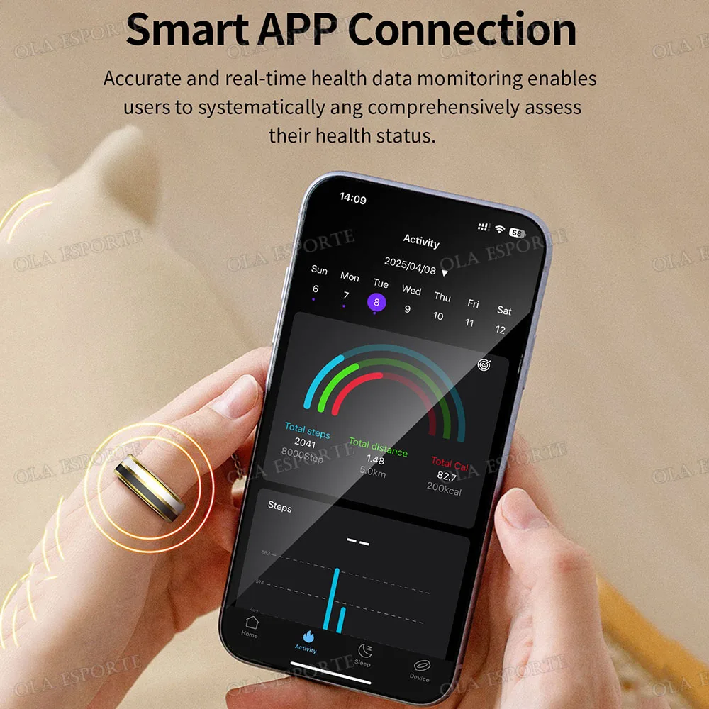 2026 Smart Ring Blood Oxygen Heart Rate Sleep Monitoring Smart Ring IP68 & 5ATM Waterproof Multi-sport Modes Smartring Man Women - Image 6