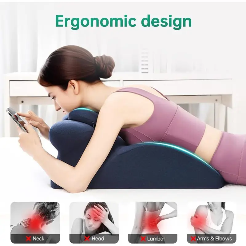 

Weight Capacity 2026 Upgraded Ergonomic Bed Wedge Pillow Full Body Support Cushion Dual Use for Back and Neck for Reading in Bed